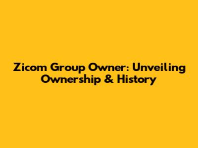 Zicom Group Owner: Unveiling Ownership & History